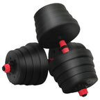 2-in-1 Hantelset 40kg Schwarz und Rot Zement und Eisensand