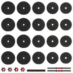 2-in-1 Hantelset 40kg Schwarz und Rot Zement und Eisensand