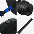 2-in-1 Hantelset 40kg Schwarz und Blau Zement und Eisensand