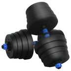 2-in-1 Hantelset 40kg Schwarz und Blau Zement und Eisensand