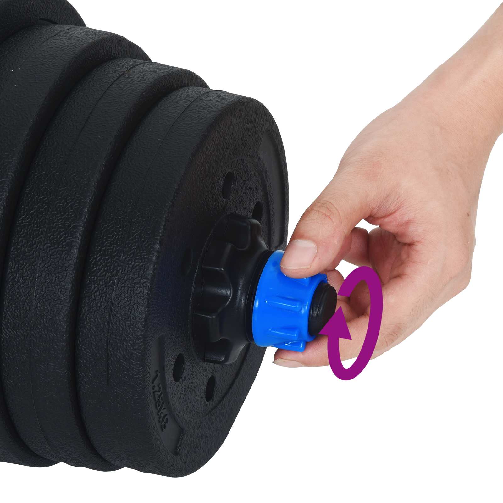 2-in-1 Hantelset 40kg Schwarz und Blau Zement und Eisensand