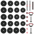 4-in-1 Hantelset 40kg Schwarz und Rot Zement und Eisensand