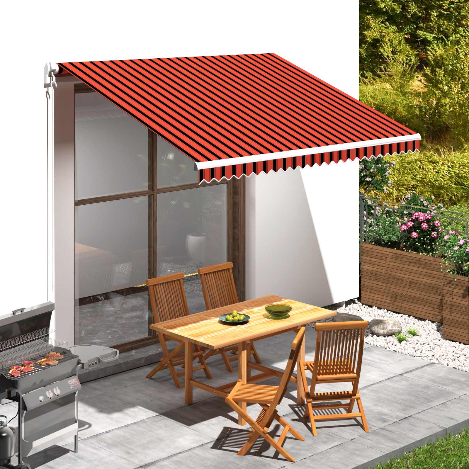 Markisenersatzstoff Orange und Braun 350 x 250 cm Polyester
