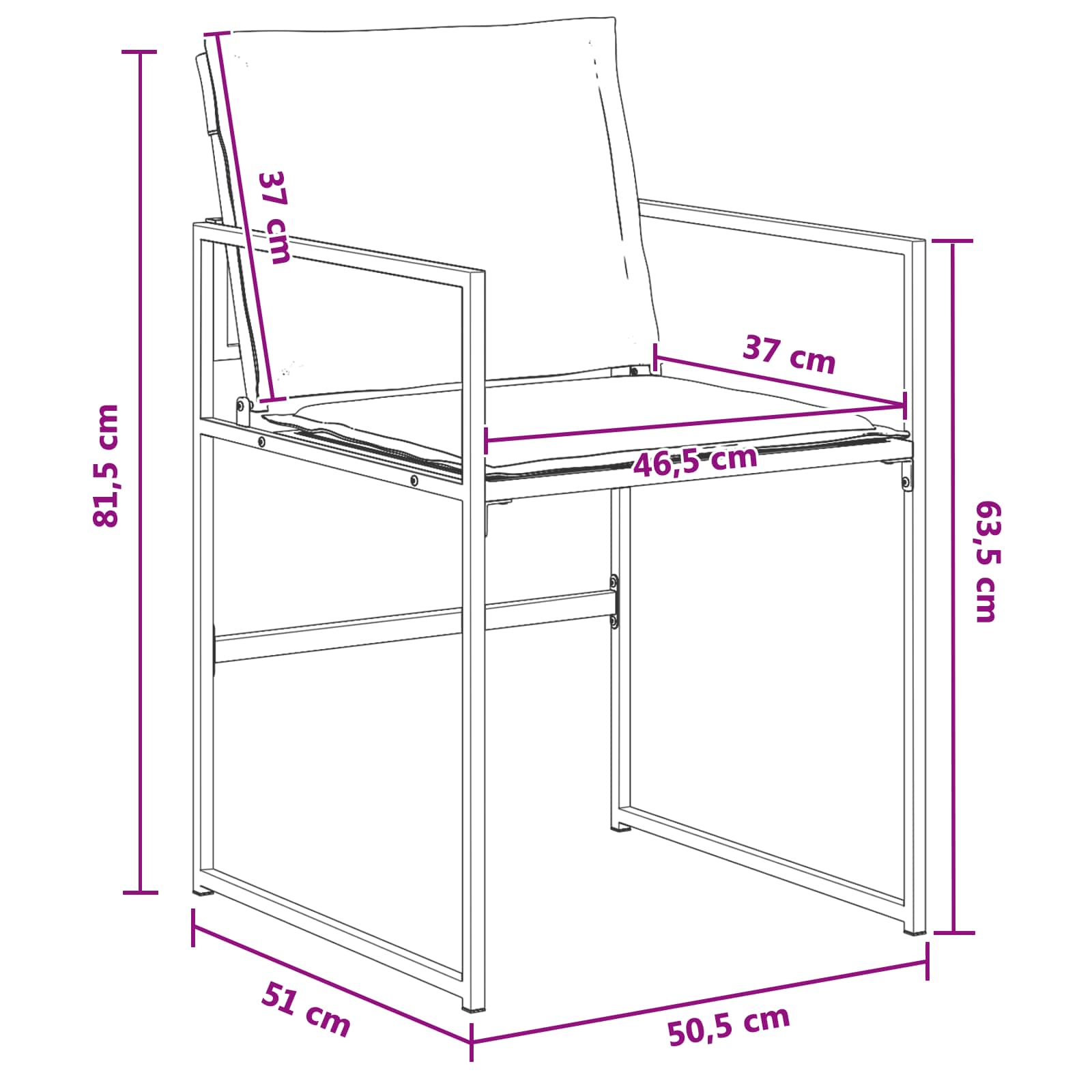 Garten Essgruppe 5 pcs Schwarz und Dunkelgrau 80 x 80 x 73 cm