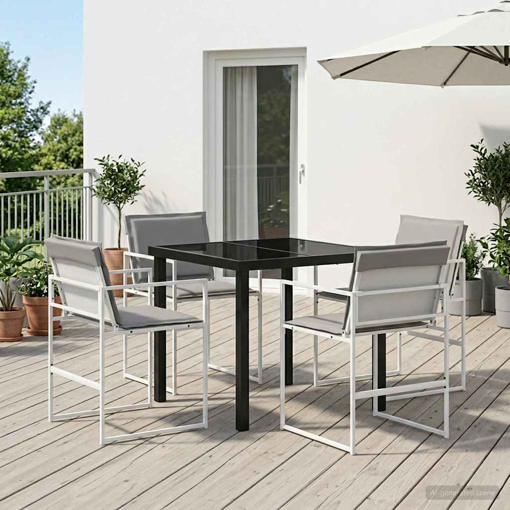 Garten Essgruppe 5 pcs Weiß und Hellgrau 80 x 80 x 73 cm