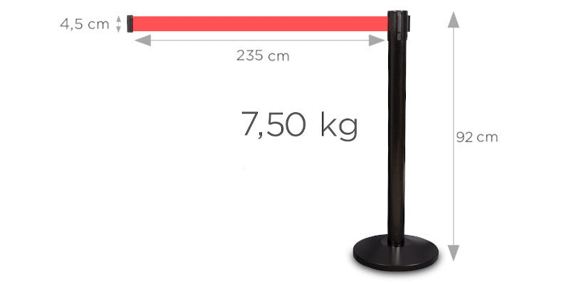 "Premium" Pfosten - schwarz matt, roter Gürtel-3