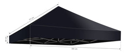 Zeltdach für Faltzeltgestell 3x3 - schwarz