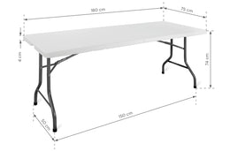 Eventtisch E180 180 x 75 cm, weiß