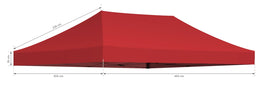 Zeltdach für Faltzeltgestell 3x4,5 - rot