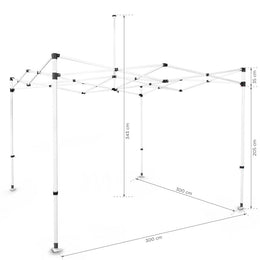 Faltpavillon-Gestell BLANC 3 x 3 m, Stahl
