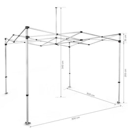 Faltpavillon-Gestell EVEREST 3 x 3 m, Aluminium
