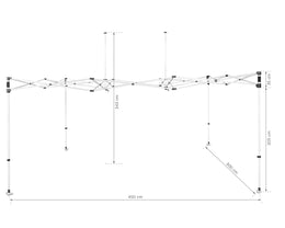 Faltpavillon-Gestell BLANC 3 x 4,5 m, Stahl