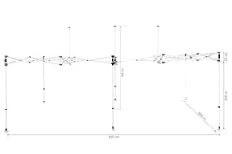 Faltpavillon-Gestell BLANC 3 x 6 m, Stahl