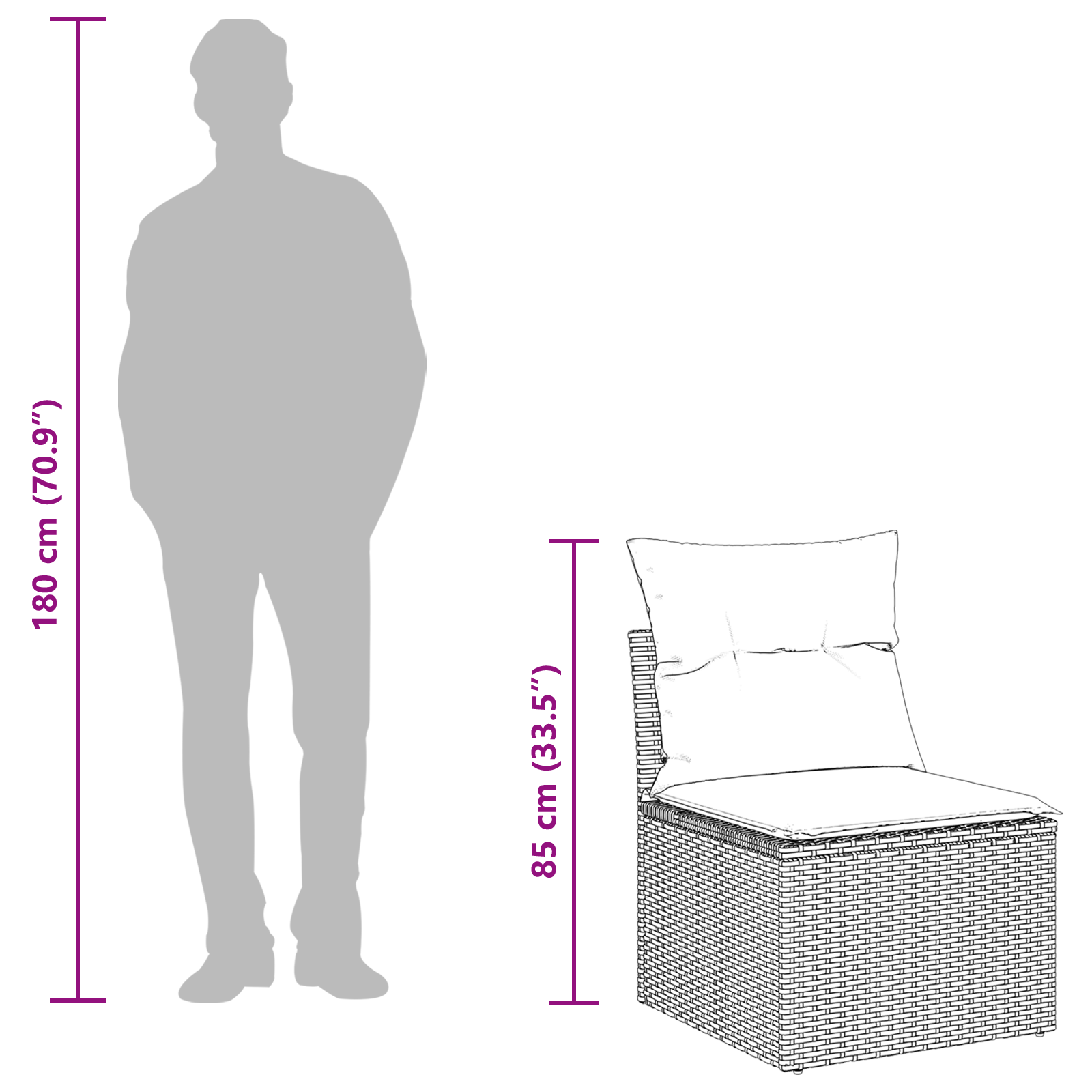 Gartensofa-set 6 pcs Beige und Hellgrau Poly-Rattan