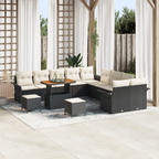 Garten-Sofa-Set mit Kissen 13 pcs Schwarz und Creme