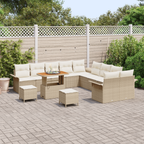 Garten-Sofa-Set mit Kissen mit Speicher 13 pcs Beige und Creme