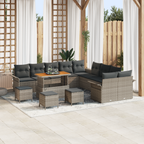 Garten-Sofa-Set mit Kissen mit Speicher 14 pcs Grau