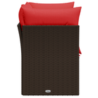 Gartensofa mit Kissen 2-Sitzer Braun Poly Rattan