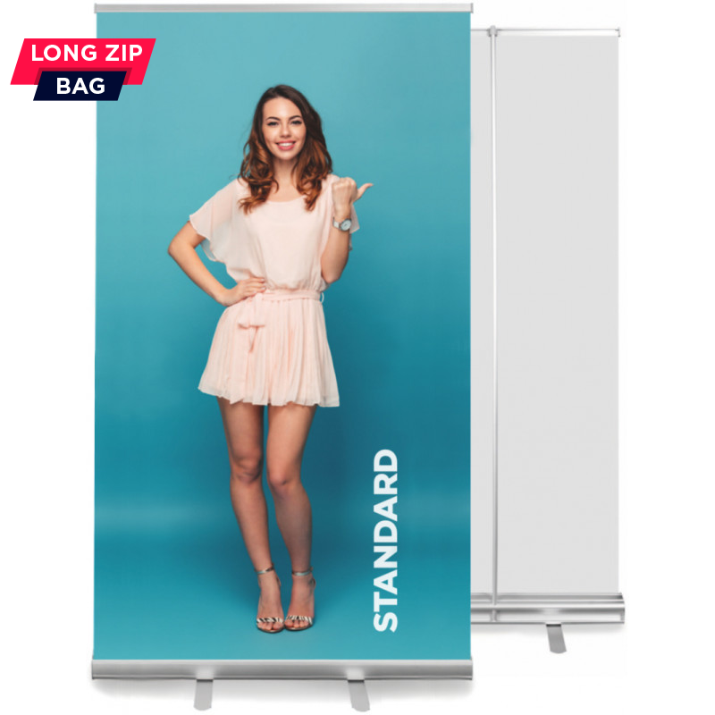 Roll-Up Display STANDARD 120 x 200 cm, Aluminium, silber